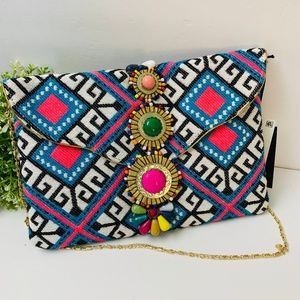 Steve Madden Multicolor Geometric Clutch